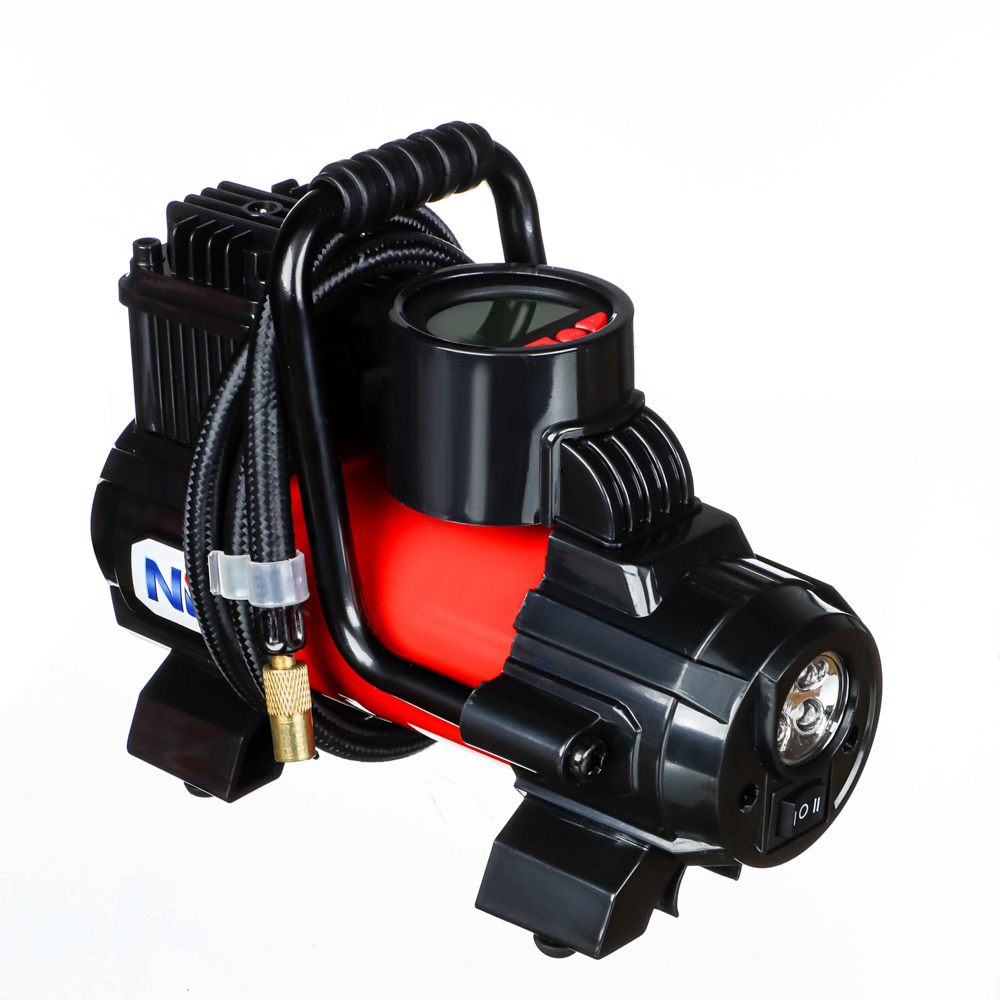 NG Компрессор автоматический, манометр, штекер прикур, LED фонарь, 12V, 120W, 35 л/мин, металл