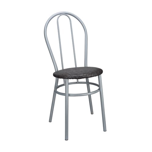 Стул Венеция БЕЗ МЯГКОЙ СПИНКИ серый крок. полим. на ножках серый хром (2/4)