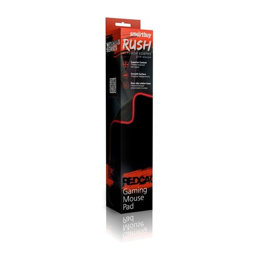 Коврик игровой Smartbuy RUSH Red cage M-size, SBMP-02G-K/40, черный
