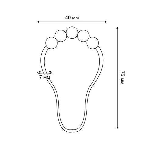 Кольца для штор Zenfort 12 шт, металл, черный матовый