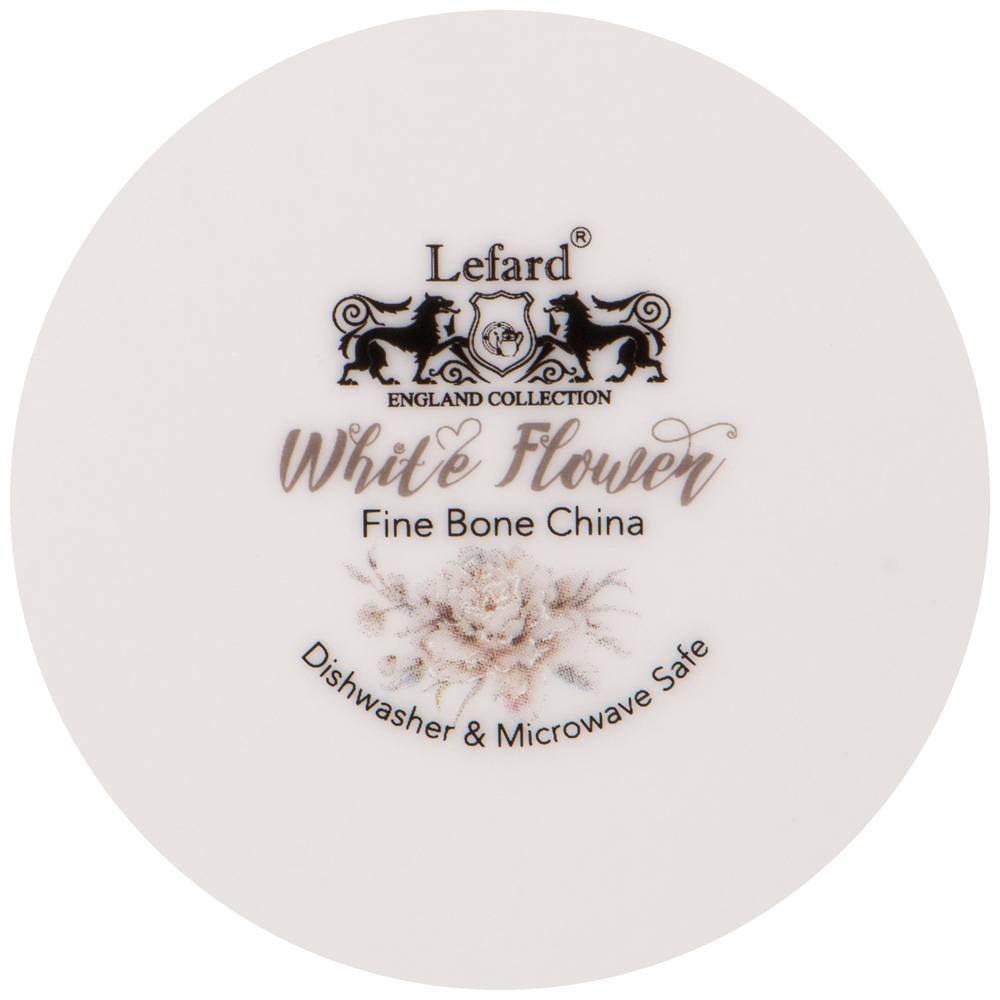 НАБОР ТАРЕЛОК ЗАКУСОЧНЫХ LEFARD, WHITE FLOWER, 2 ШТ. 23 СМ СЕРЫЙ, КОР=12НАБ.