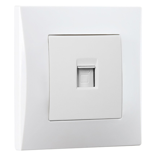 Розетка компьютерная RJ-45 белая "Вега" (SBE-08w-S1-RJ)