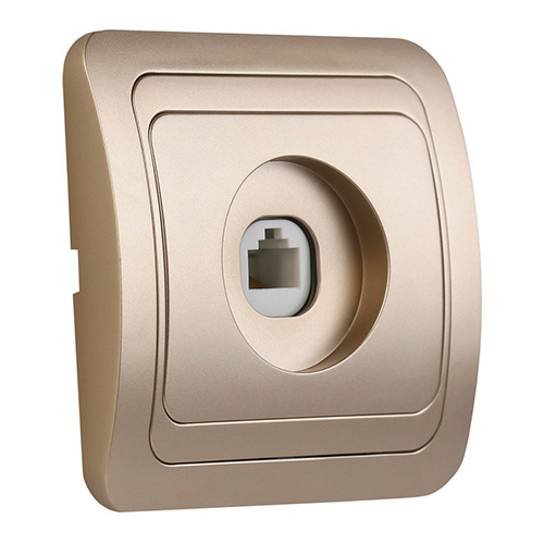 Розетка компьютерная RJ-45 1-местная шампань "Марс" (SBE-02c-S1-RJ)