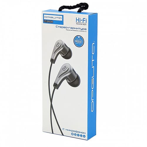 Наушники-гарнитура Орбита OT-ERG49, 3.5 мм, красные