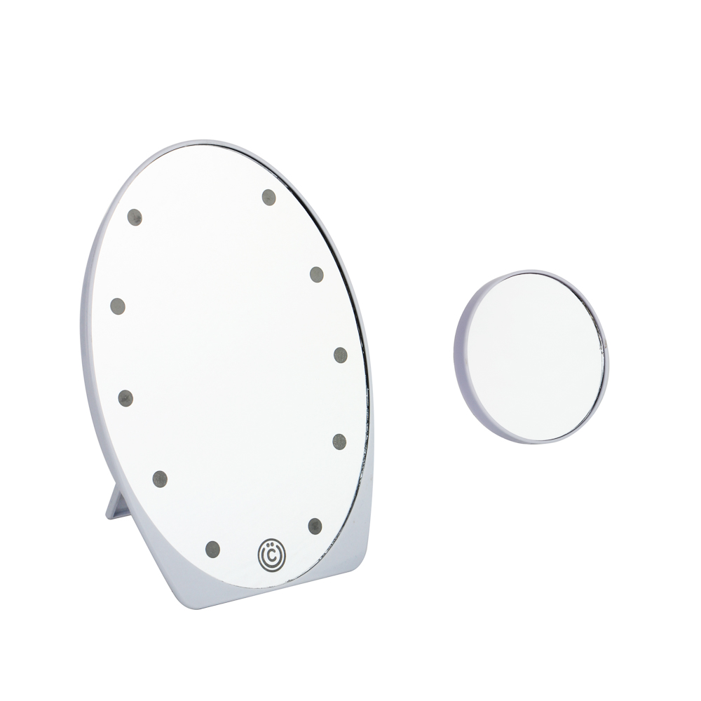 ВСЁГАЗИН Зеркало с LED-подсветкой, 3xAAA, пластик, стекло, 21x15см, ВГ22-66