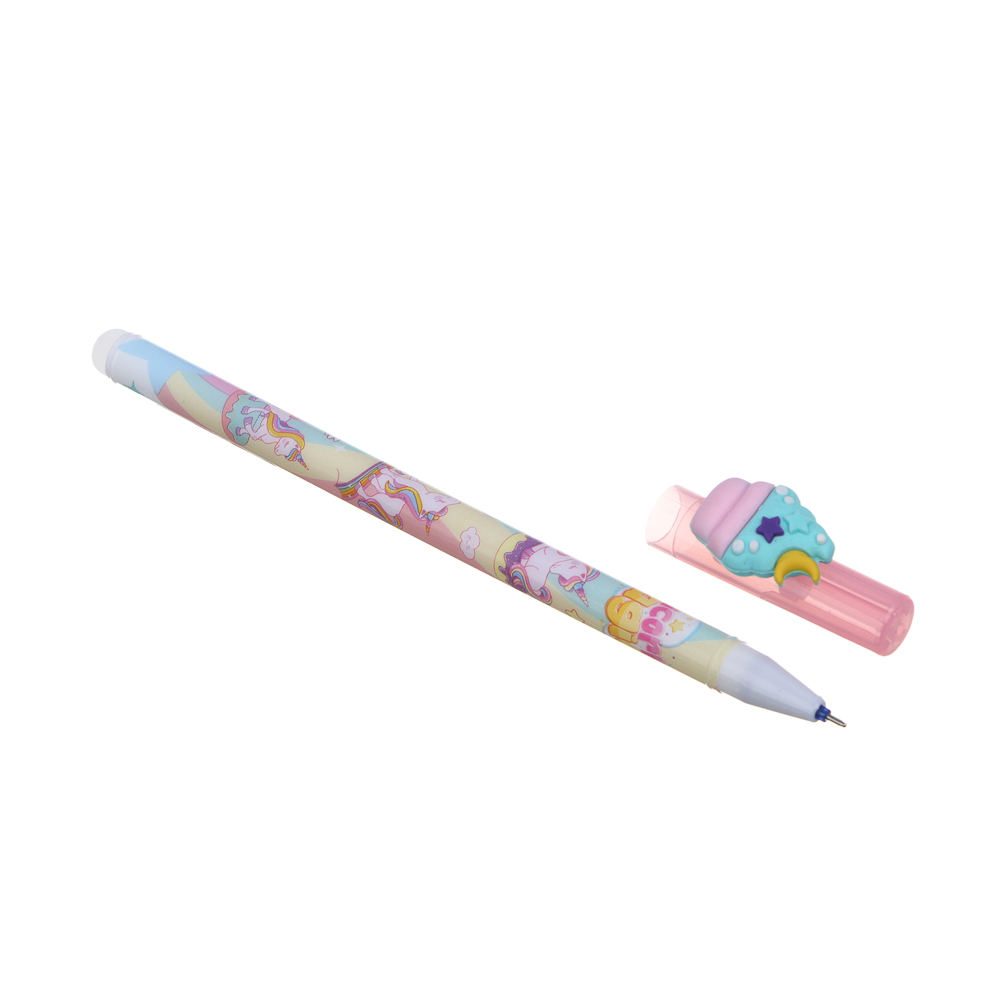 Ручка гелевая "пиши-стирай" синяя, фигурка "Фантазия", 6 дизайнов