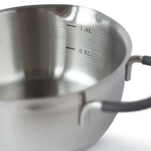 Кастрюля с крышкой и силиконовыми ручками, с двумя носиками TimA ID-1614 "Идеал" 1, 4 л
