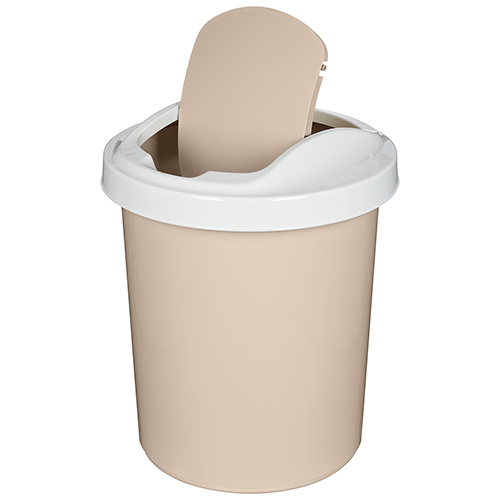 Контейнер для мусора 16 л Homver Palm 221301927/01, круглый, бежевый