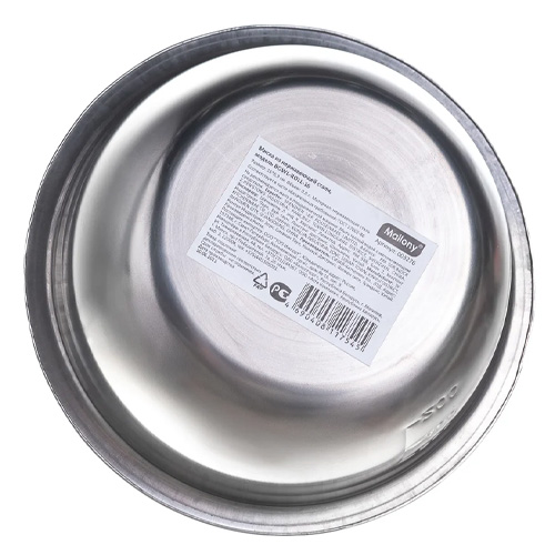 Миска Bowl-Roll-19, 1200 мл, из нержавеющей стали, зеркальная полировка, 19,5 см