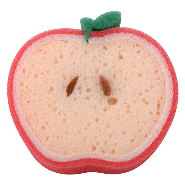 Мочалка "Яблочная долька". Размер 12х11х3 см.