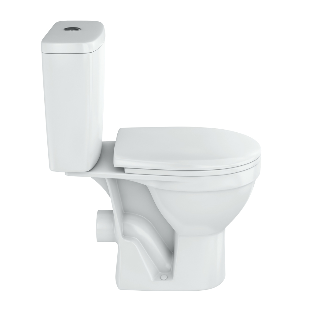 Унитаз-компакт "Рим" белый (гориз, нижн, сид. полип.м/лифт, 2-кн.арм. Oliv) (Rosa)