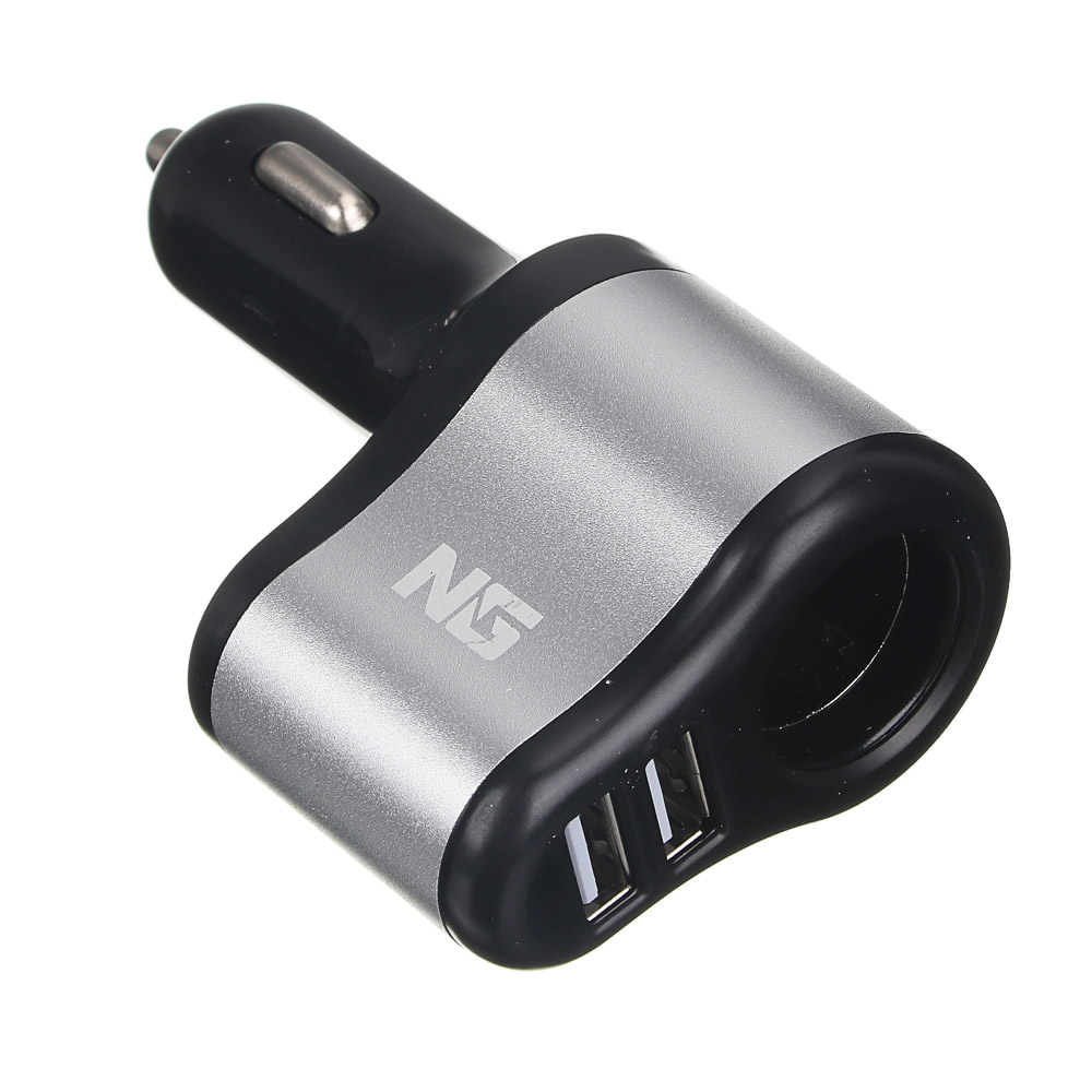 NEW GALAXY Устройство зарядное автомобильное, 1 выход, 2xUSB, 2А, 12/24В пластик, металл NEW GALAXY Устройство зарядное автомобильное, 1 выход, 2xUSB, 2А, 12/24В пластик, металл