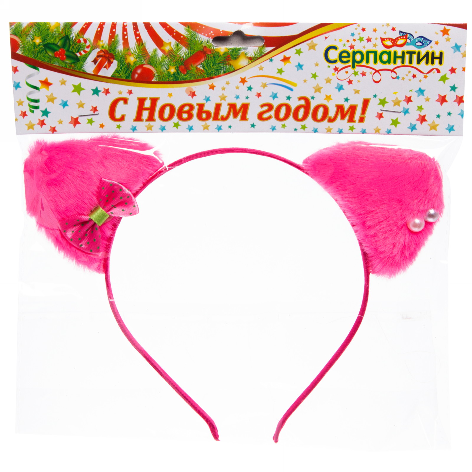 Ободок карнавальный "Пушистые ушки Бантик", микс