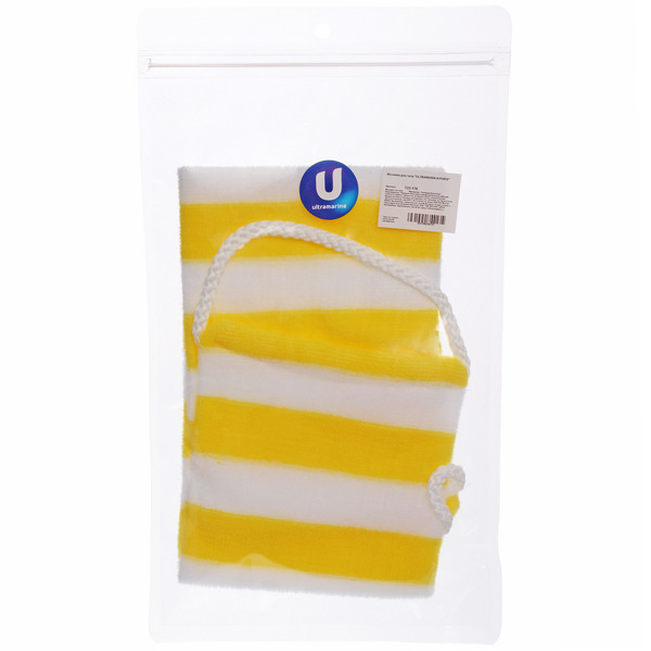 Мочалка для тела "ULTRAMARIN KIPARIS", мягкая, цвет желтый, 60*13см