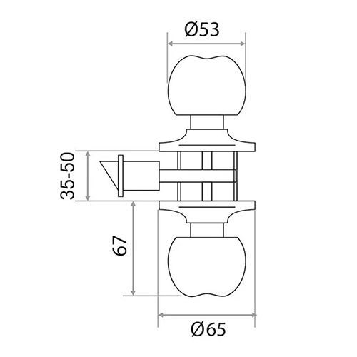 Ручка-защелка Vrata ЗШ-03, бронза, 1/