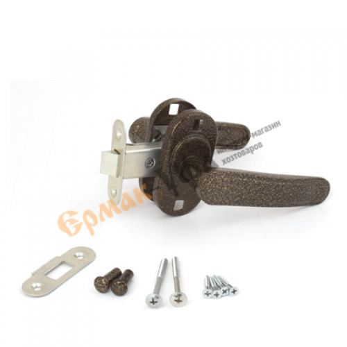 Ручка защелка ОМЕГА ЗЩ2-05  (бронза) (1/15)