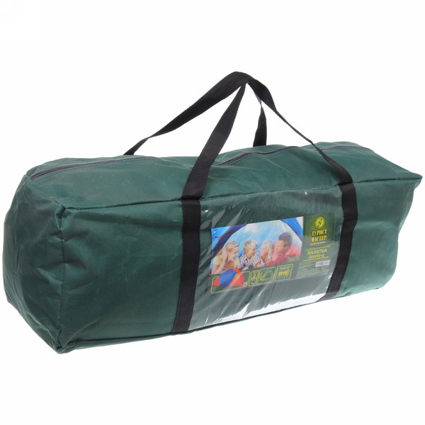 Палатка кемпинговая Jesolo-4 двухслойная, (150+130+150)*220*170 см, цвет оранжево-синий