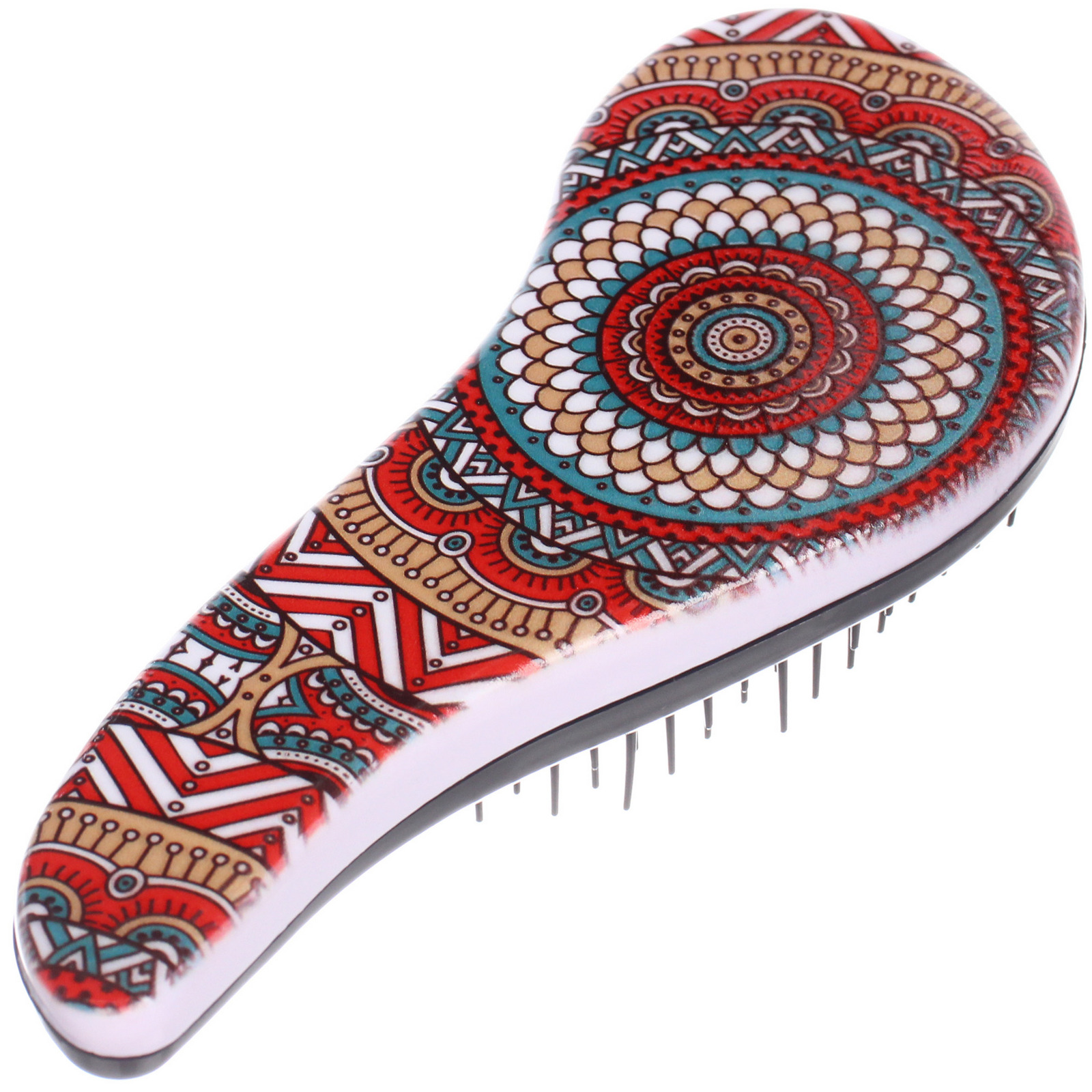 Расческа массажная компактная "ЛАНТА", микс 4 дизайна, 18*7,5см (PVC коробка)