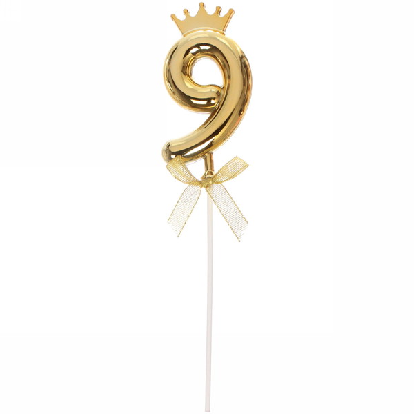 Топпер Цифра Королевский вечер "9" 22 см, микс