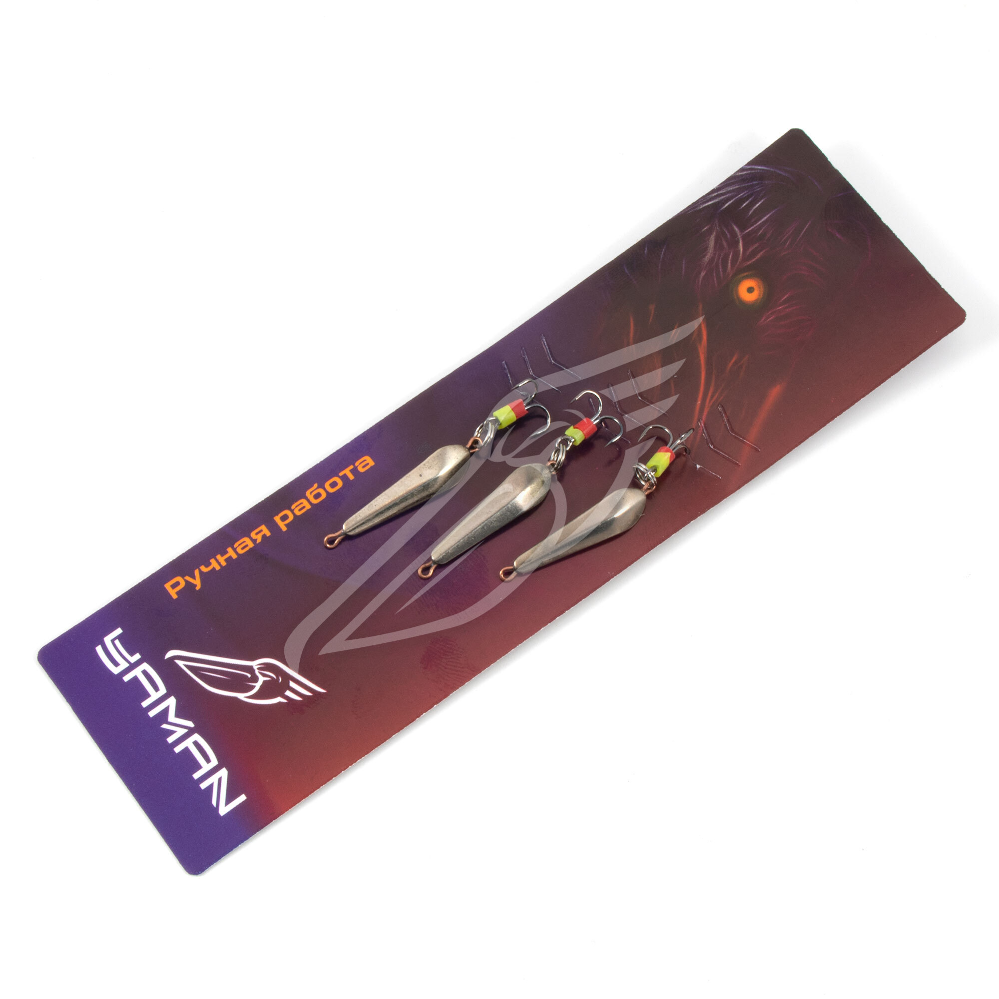 Блесна вертикальная "Яман" Клопик с тройником ,размер 25 мм, вес 1,7 г, цвет никель (уп.3 шт.)/150/