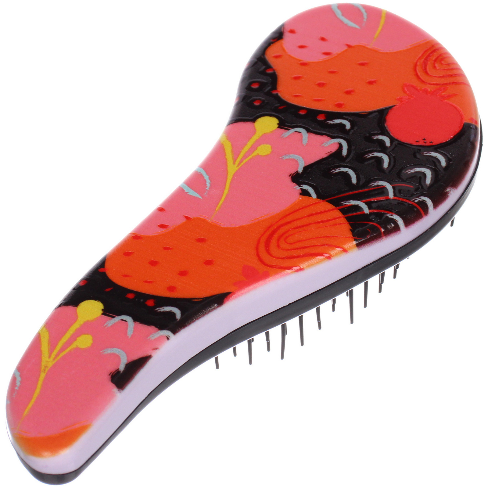 Расческа массажная компактная "МАЛЬТА", микс 4 дизайна, 18*7,5см (PVC коробка)