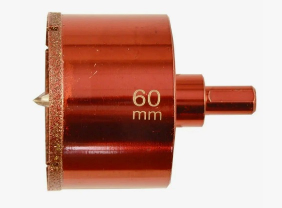 Коронка алмазная по керамограниту и мрамору "Hardcore" с направляющим сверлом 60 мм