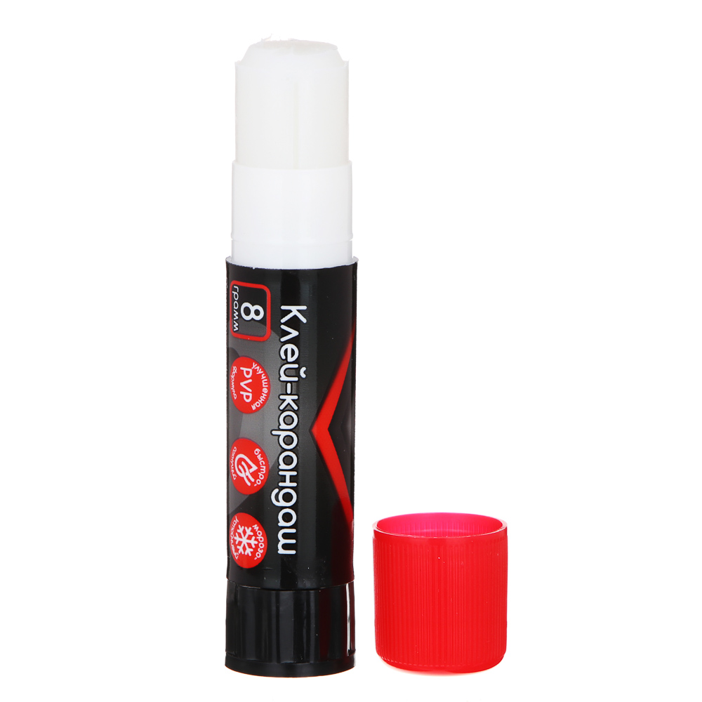 ClipStudio Клей-карандаш 8 гр "Альфа", быстросохнущий, улучшенная формула на основе PVP, пластик