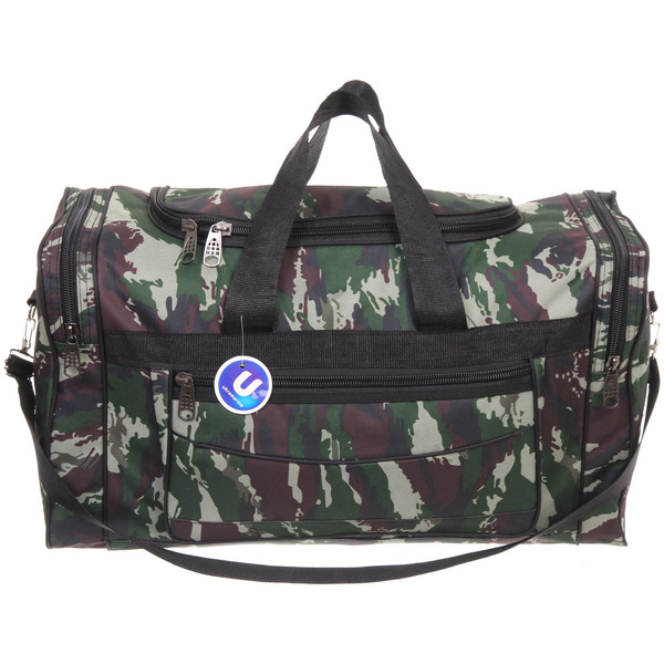 Сумка дорожно-спортивная "KANADA", цвет зеленый, хаки, 4 кармана, 27л, 60*34*25см (без лого)