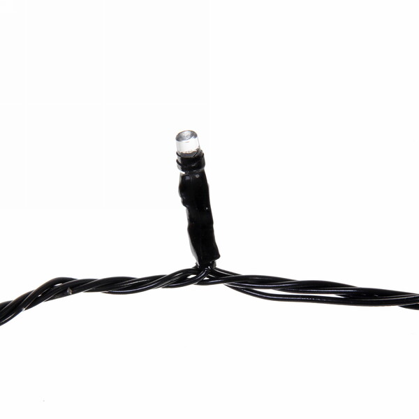 Гирлянда для улицы "Мерцание" 11м 120 ламп LED чёрный провод,1 реж.,IP-54, Теплый белый, белое мерцание (возможность соединения)