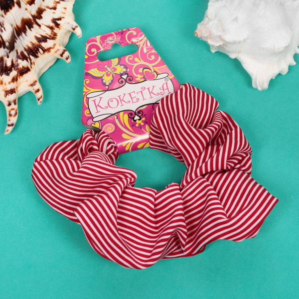 Резинка для волос "Collection School", принт полоска, микс 6 цветов, d-10см