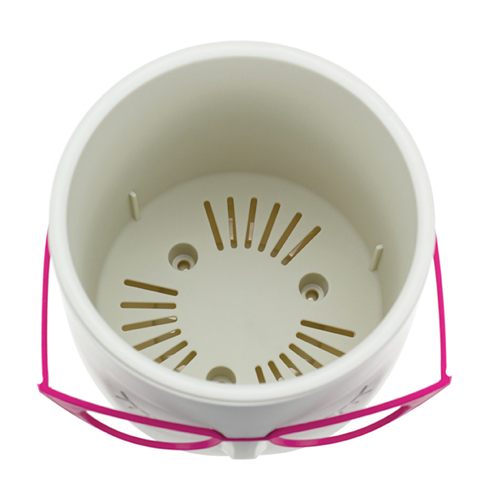 Кашпо 0.65 л IDEA МАРИ М 3075, 115 мм, со вставкой, белый ротанг