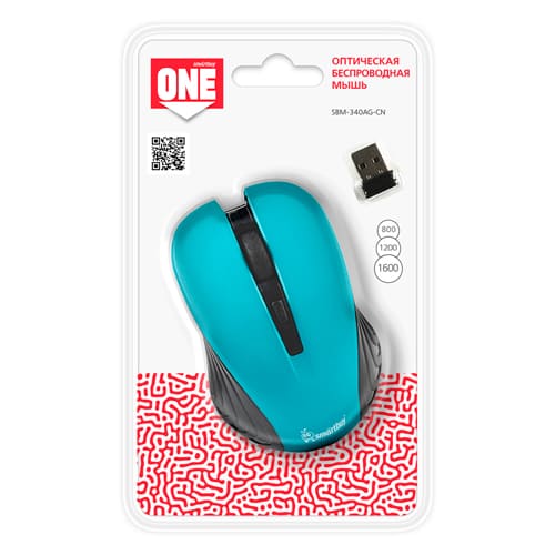 Мышь беспроводная Smartbuy ONE 340AG бирюзовая (SBM-340AG-CN) / 40