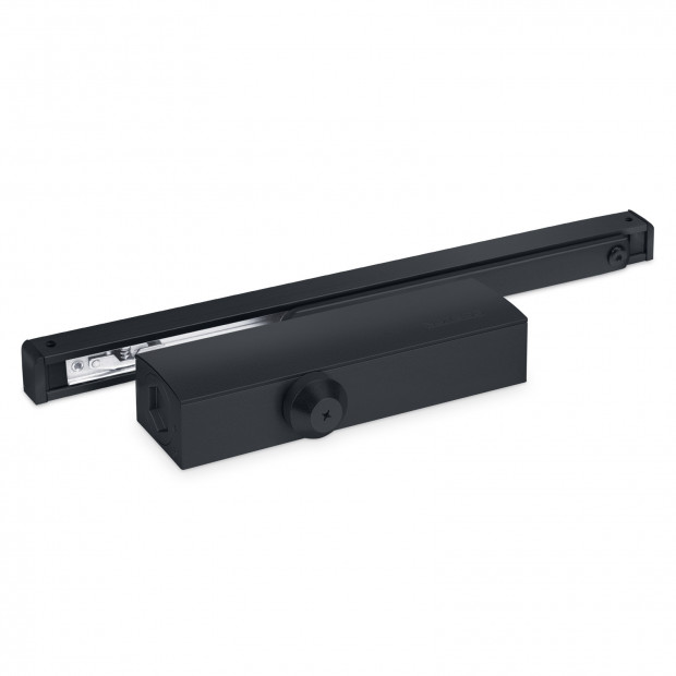 NOTEDO Доводчик дверной  DC-025-095 SL+HO+DA+BC PRO BLACK  со скольз.тягой до 100кг(6)