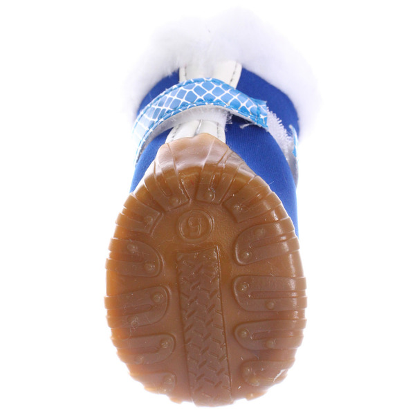 Ботинки зимние для животных "МОДНЫЙ БРО", на липучке, цвет синий, размер 5, 6см