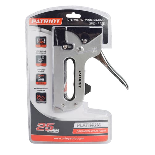 Степлер PATRIOT Platinum SPQ-112L скобы тип 140, 6-14 мм