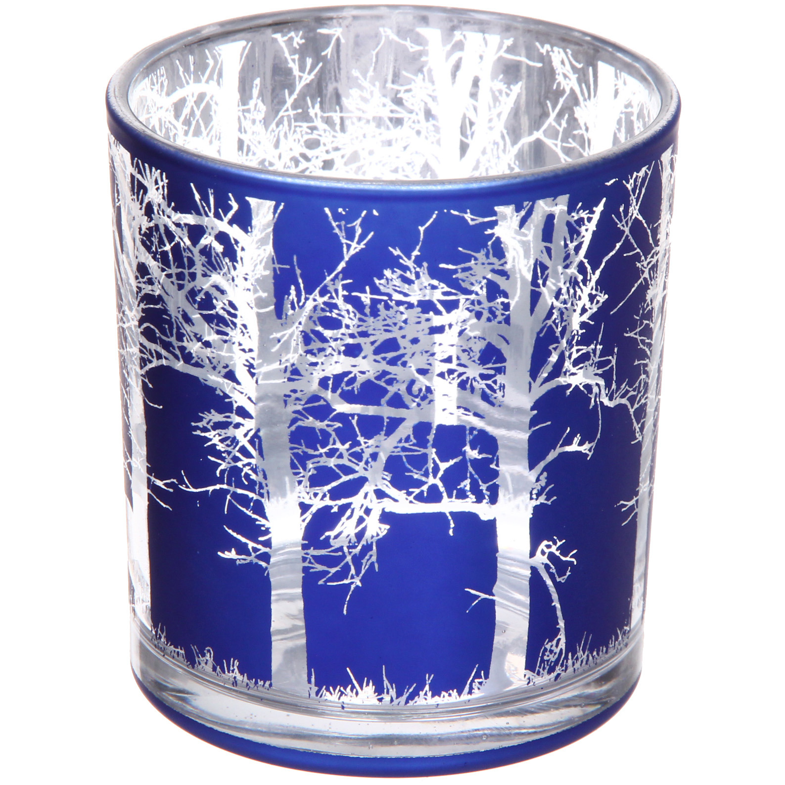 Подсвечник "Зимний лес" 7*7,8 см, Синий