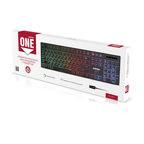 Клавиатура проводная с подсветкой Smartbuy ONE 240 USB черная (SBK-240U-K)/20