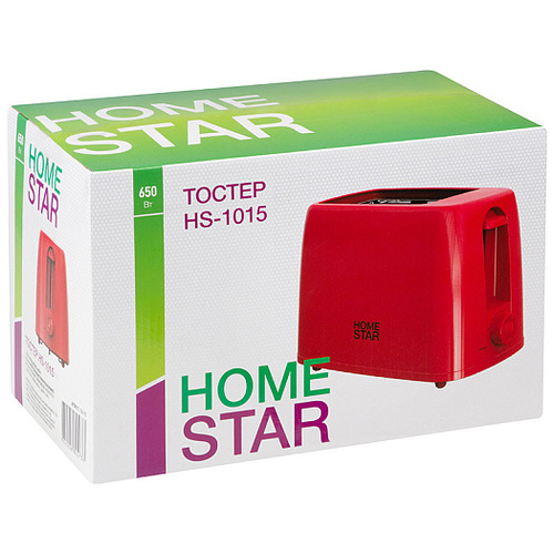 Тостер HomeStar HS-1015, 650 Вт, красный