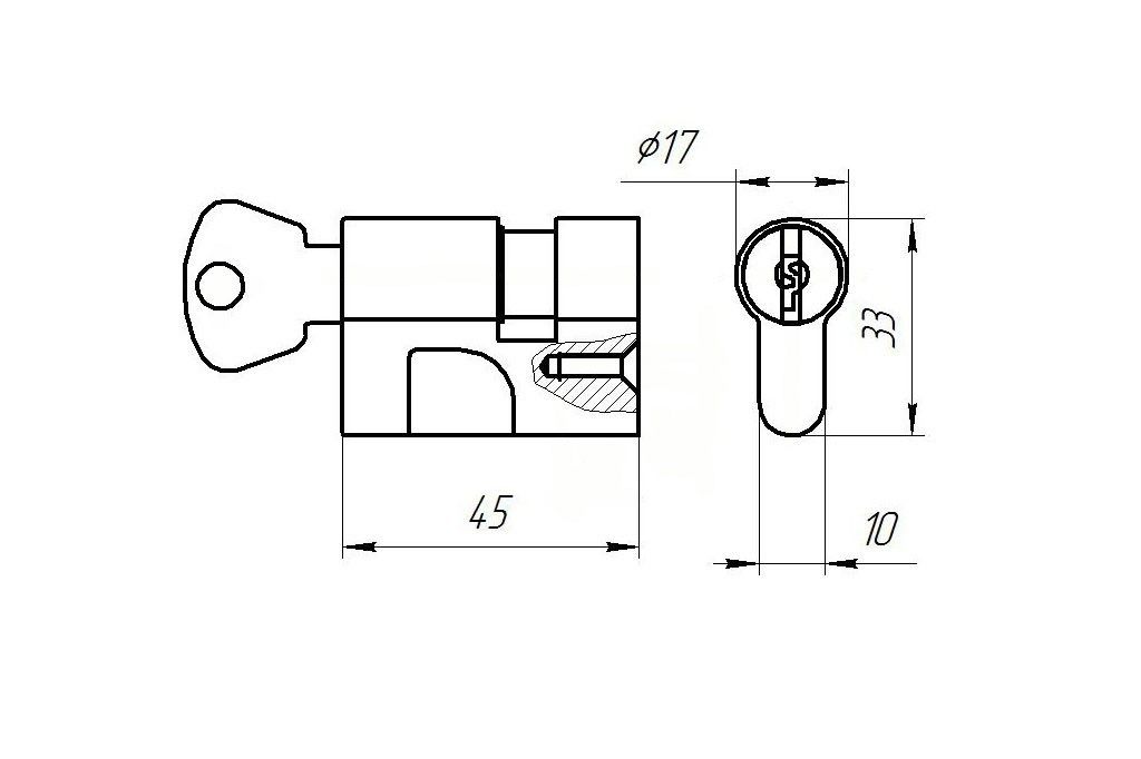 Зенит МЦ -8-6 д/накл.замков ЗН1-2.1/2-3 Цилиндровый механизм (100)