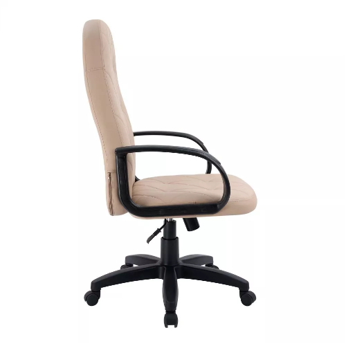 Кресло офисное (компьютерное) TRON V2 экокожа Prestige, хром, темно-бежевый