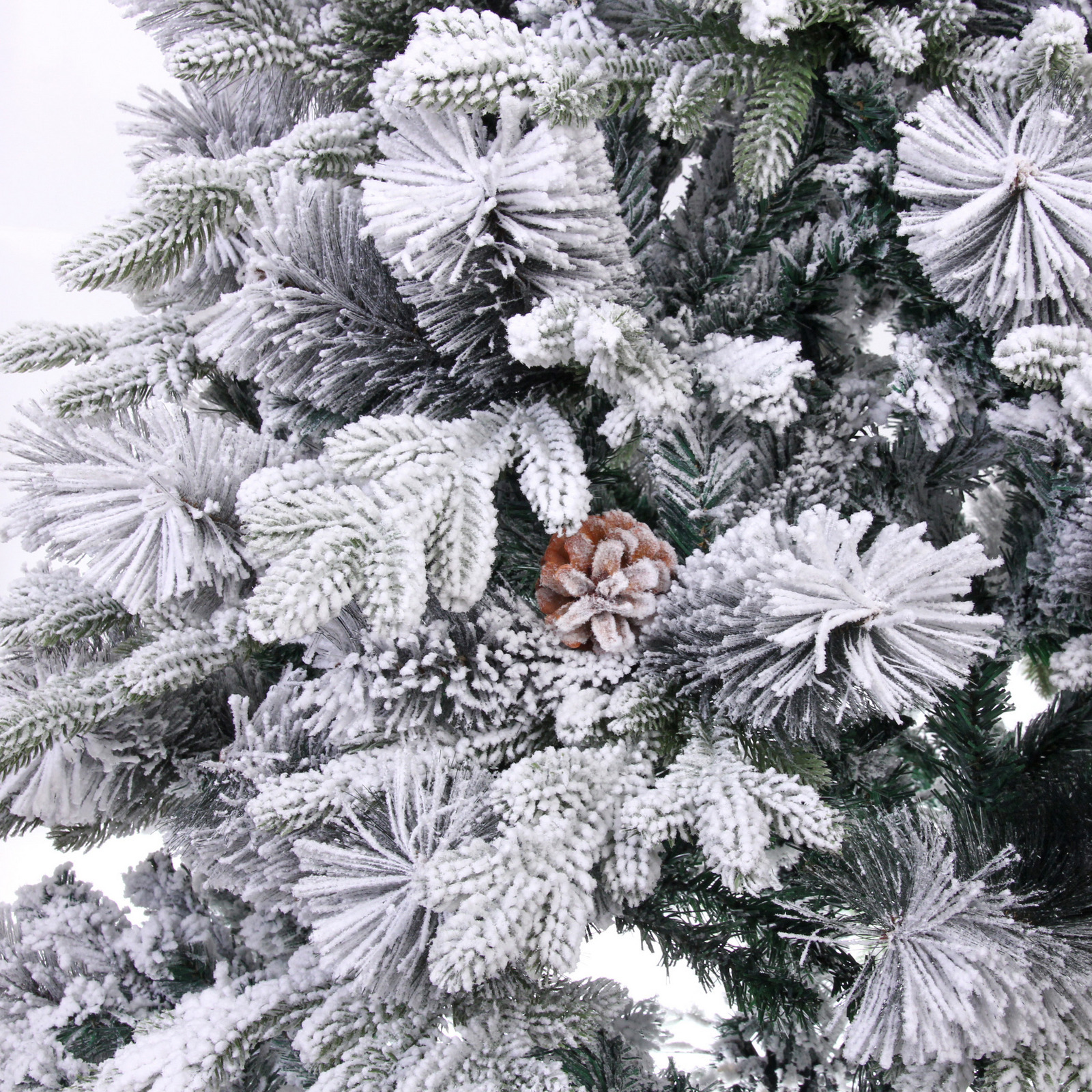 Ёлка "Снежная рапсодия" 210 см, ПВХ+Леска, шишки, белый иней (1100 веток)