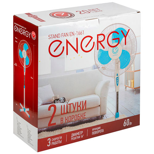 Вентилятор Energy EN-1661  (напольный) 16", голубой