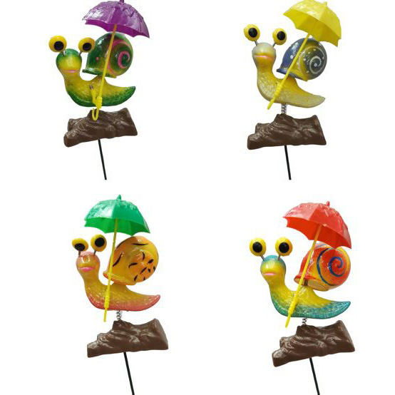 Фигура на спице "Улитка с зонтиком" 60 см (фигура 13*8 см), микс