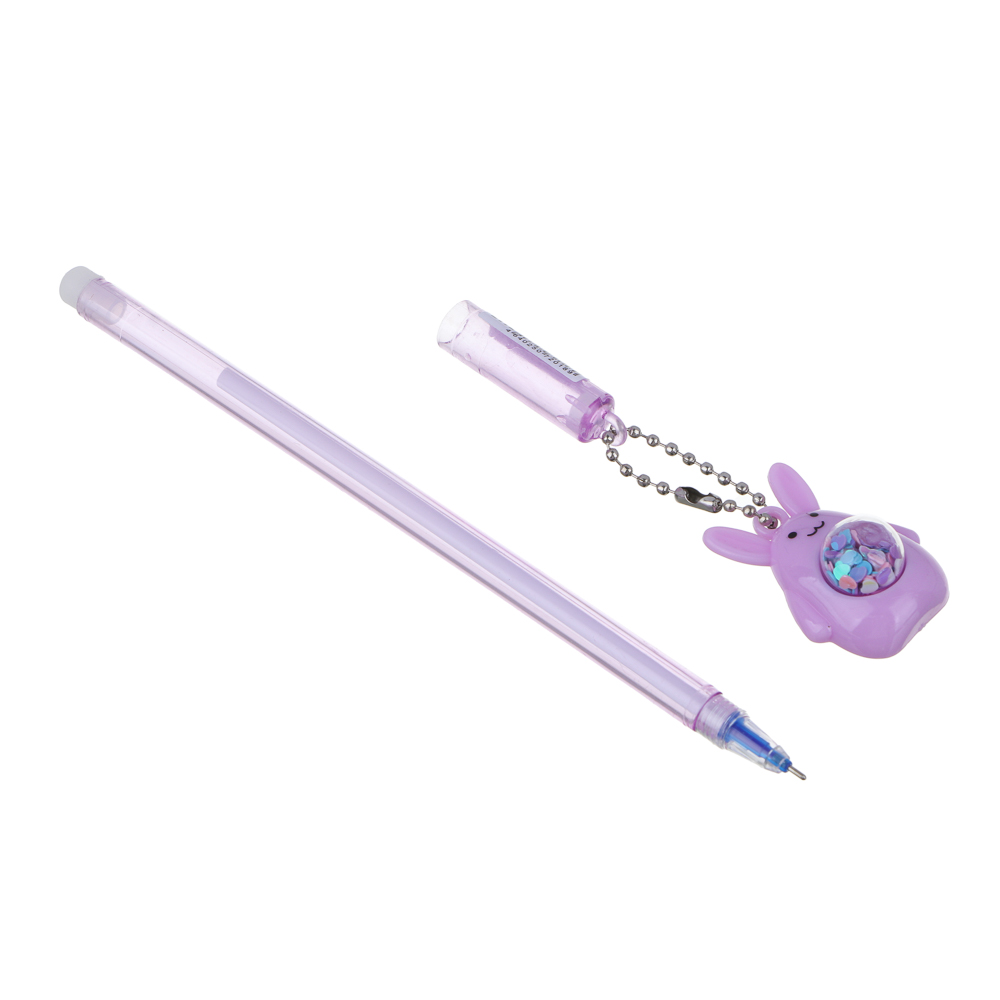 Ручка гелевая "Пиши - стирай", синяя, с фигуркой и подвесом, 4 цвета корпуса