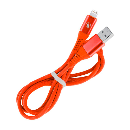 Дата-кабель Smartbuy 8pin кабель в резиновой оплетке Gear, 1 м, металлический наконечник, <2А, iK-512ERG red, красный