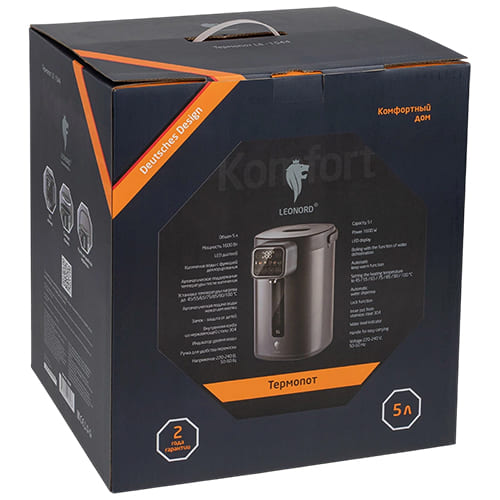 Термопот Leonord LE-1544, 5 л, 1600 Вт, тёмно-серый