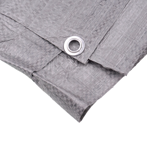 Тент строительный полипропилен Миротент, 4м*6м, серый, 60г/м2, шаг люверса 100см, 1/1