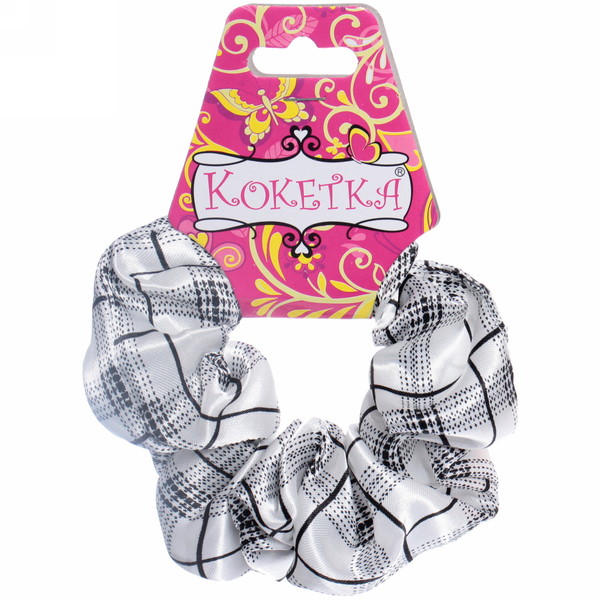 Резинка для волос "Collection School", принт клетка, микс 6 цветов, d-10см