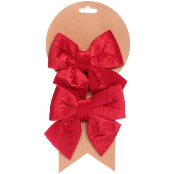 Бант на ёлку "Велюровый стиль" 12*15 см (набор 2 шт), красный