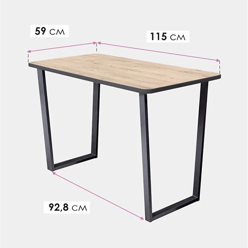 Стол обеденный "Лофт" 760х1150х590 мм (черный матовый/дуб ирландский) LAKSI (1/1)